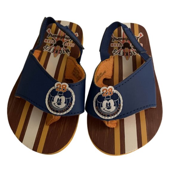 🔵 2 for $15/ Disney Store Mickey Mouse Surf Style Toddler Sandals - Picture 1 of 3